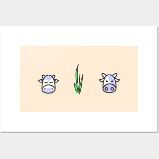 Two cute little cow Posters and Art